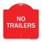 Signmission Designer Series Sign-No Trailers, Red & White Aluminum Architectural Sign, 18" x 18", RW-1818-23563 A-DES-RW-1818-23563 - alternate 1